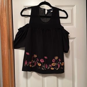 Botique off the shoulder/ tank top with floral. Size medium.